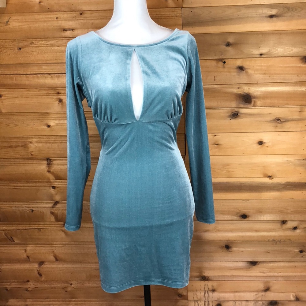 Nasty Gal open back velvet bodycon dress